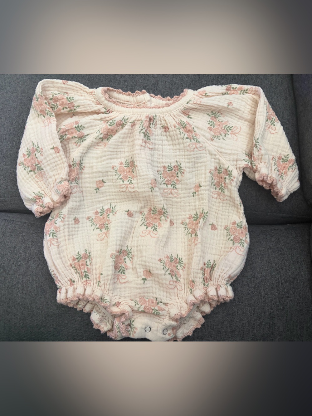 Wild Wawa Pink Floral Cotton Baby One-Piece Bodysuit
